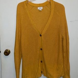 Old navy mustard yellow button cardigan